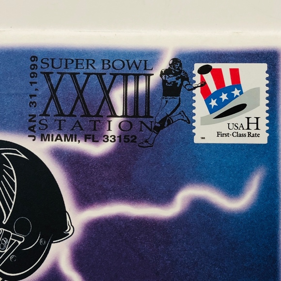 1999 Broncos Falcons Super Bowl USPS First Day - Picture 2 of 4